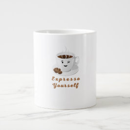 Taza De Café Gigante Exprésate – Camiseta Divertida de Café Sonriente