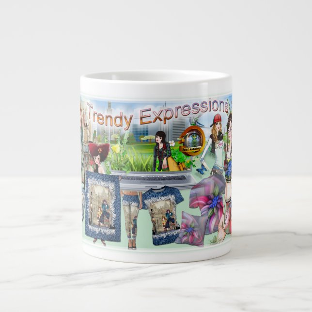 Taza De Café Gigante Expresiones de moda (Frente)