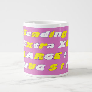 Taza De Café Gigante Extra Large Hugs diseño gráficos de color amarillo