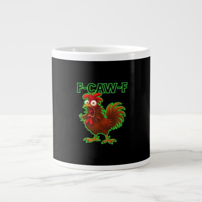 Taza De Café Gigante F-Caw-F Chicken Classic Retro Graphic (Frente)