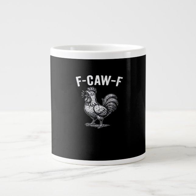 Taza De Café Gigante F-Caw-F Chicken Retro Graphic (Frente)
