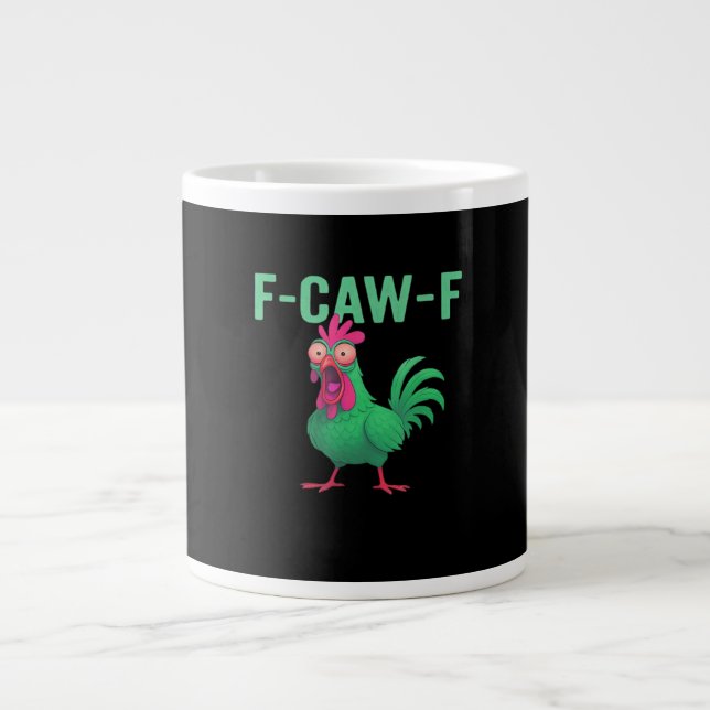 Taza De Café Gigante F-Caw-F Chicken Vintage Style (Frente)