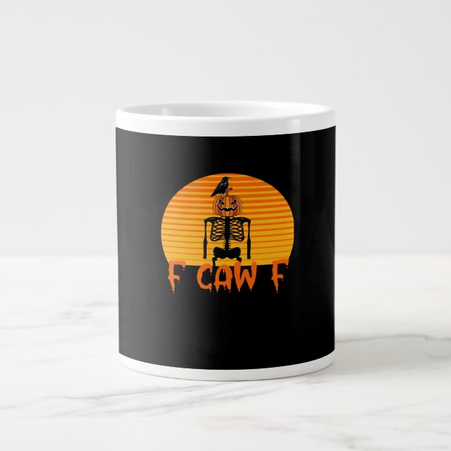 Taza De Café Gigante F-Caw-F Crow Classic Aesthetic Casual (Frente)