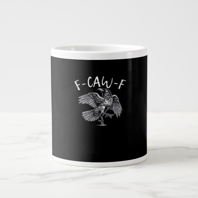 Taza De Café Gigante F-Caw-F Crow Retro Classic (Frente)