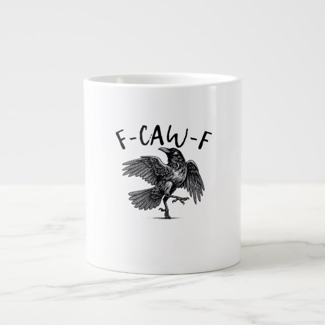 Taza De Café Gigante F Caw F Crow Retro Classic Style (Frente)