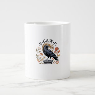 Taza De Café Gigante F-Caw-F Cuervo Luna Gótico Halloween Cuervo Pájaro