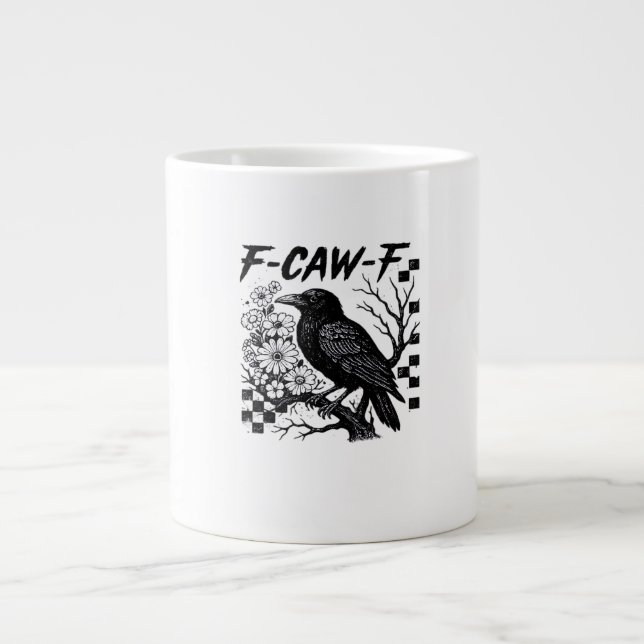 Taza De Café Gigante F Caw F Essential Funny Trendy Style (Frente)
