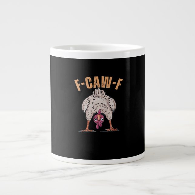Taza De Café Gigante F Caw F Funny Chicken Classic Retro Cool Style (Frente)