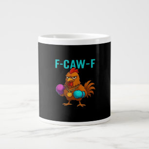 Taza De Café Gigante F-Caw-F Pollo Clásico Minimalista Limpio