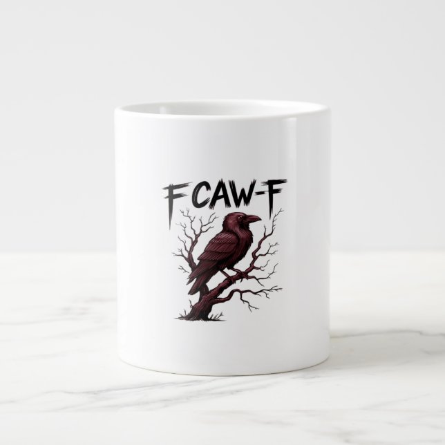 Taza De Café Gigante F-Caw-F Raven Classic (Frente)