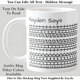 Taza De Café Gigante F**k Este Mensaje Escondido 144BW Funny Office