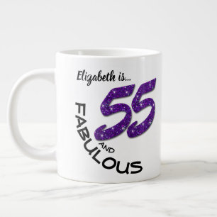 Taza De Café Gigante Fabuloso Purpurina Purple Faux de 55 años