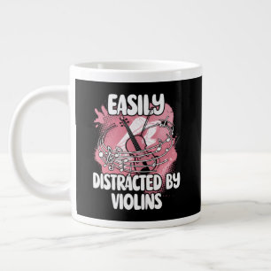 Taza De Café Gigante Fácilmente Distraído Por Violines