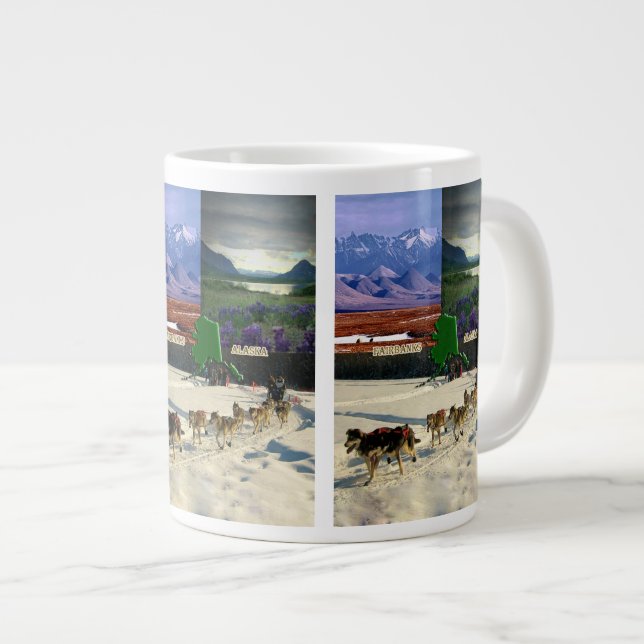 Taza De Café Gigante Fairbanks, Alaska Collage (Derecha)