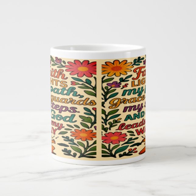 Taza De Café Gigante Faith Lights My Path Christian Art - Inspirational (Frente)