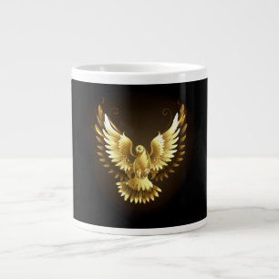 Taza De Café Gigante Falsa paloma de paz del Relieve metalizado dorado 