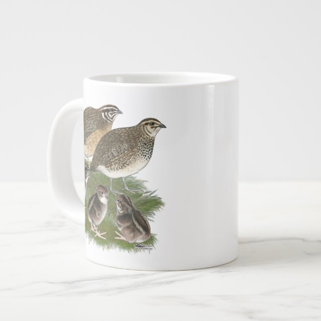 Taza De Café Gigante Familia Coturnix Quail (Izquierda)