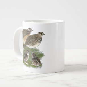 Taza De Café Gigante Familia de codornices Coturnix
