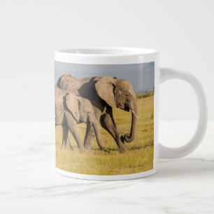 Taza De Café Gigante Familia de Elefantes Caminando
