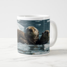 Taza De Café Gigante Familia de la nutria de mar