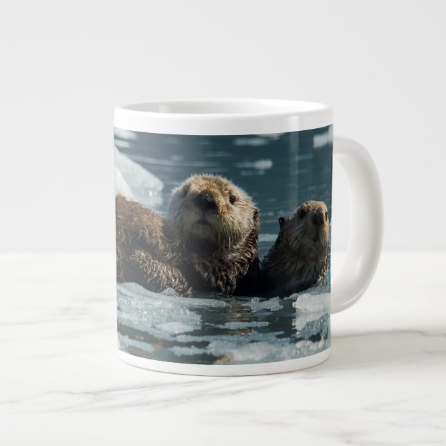 Taza De Café Gigante Familia de la nutria de mar (Derecha)