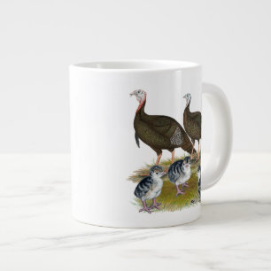 Taza De Café Gigante Familia de pavos salvajes del este