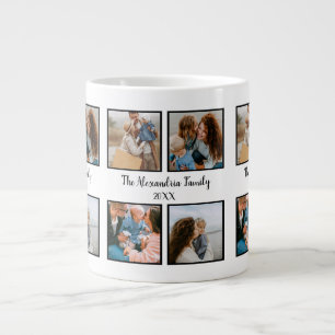 Taza De Café Gigante Familia personalizada 4 plantilla de collage de fo