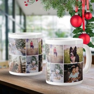 Taza De Café Gigante Familia personalizado 8 Collage de fotos de vacaci