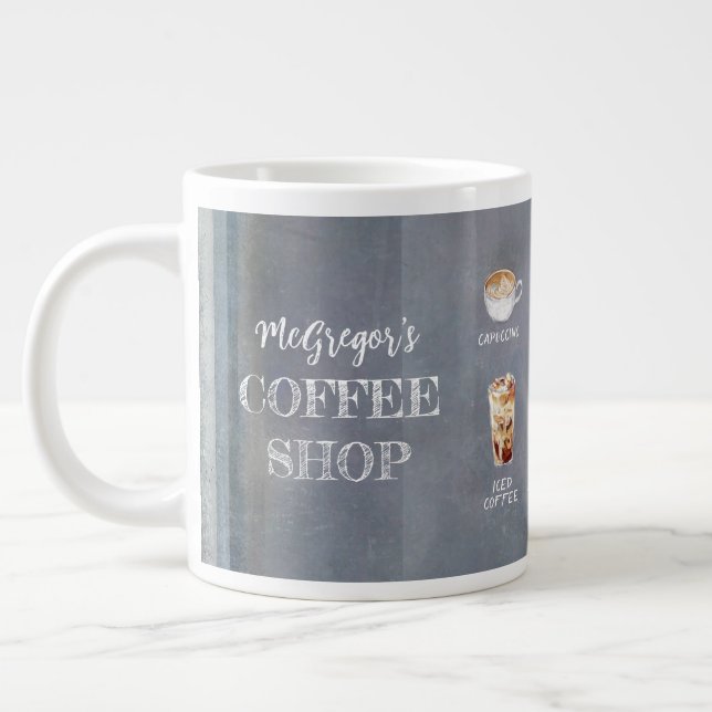 Taza De Café Gigante Familia Rustic Coffee Shop o Business Blue (Izquierda)