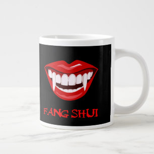 Taza De Café Gigante Fang Shui divertido Drácula de Halloween labios Ca