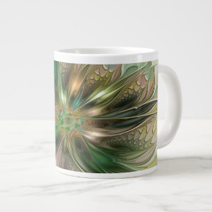 Taza De Café Gigante Fantasía abstracta moderna y colorida Flor fractal