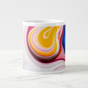 Taza De Café Gigante Fantasía blanca rosa rosa azul trendy