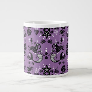 Taza De Café Gigante Fantasia de Sirena Morada