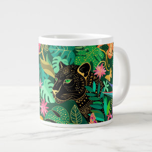 Taza De Café Gigante Fantasía Exótica Surrealista de la Jungla