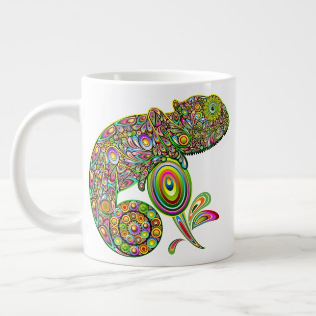 Taza De Café Gigante Fantasía psicodélica de Chameleon (Izquierda)