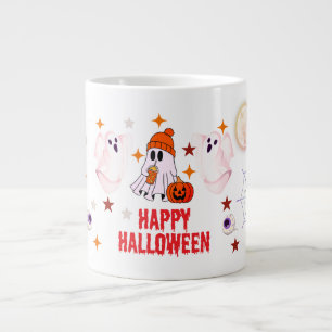 Taza De Café Gigante Fantasma Lindo Espeluznante, Bruja, Murciélago y H