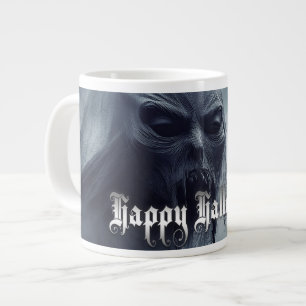Taza De Café Gigante Fantasma negro en un paisaje infernal - Halloween