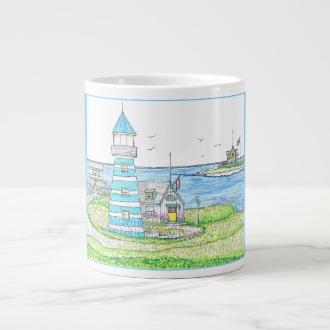 Taza De Café Gigante Faro Americana Jumbo Mug (Frente)