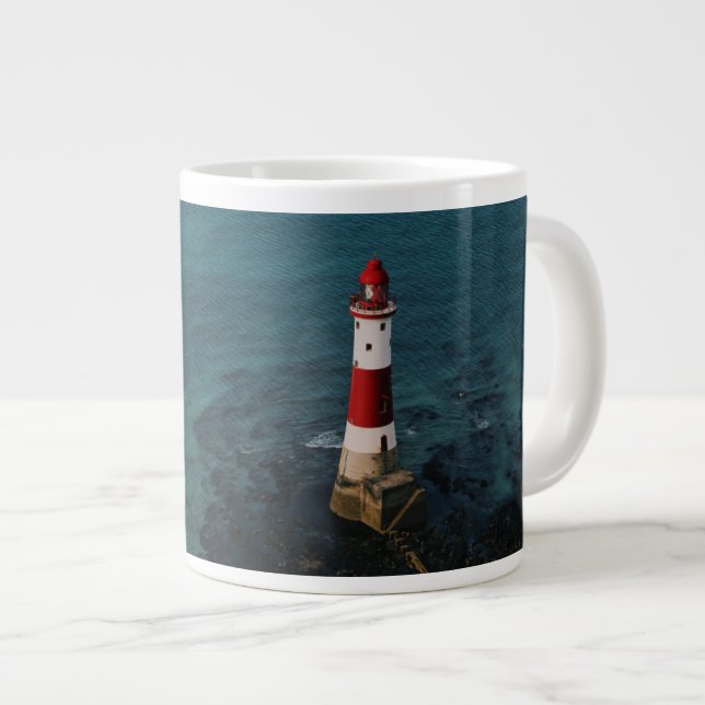 Taza De Café Gigante Faros | Faro de Beach Head en Inglaterra (Derecha)