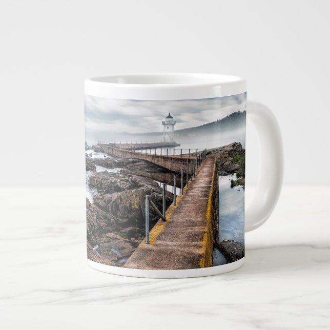 Taza De Café Gigante Faros | Faro del Gran Marais Minnesota (Derecha)