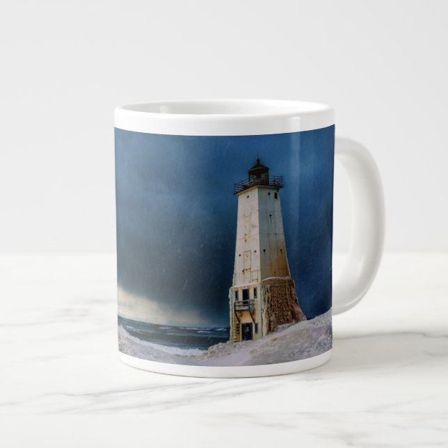Taza De Café Gigante Faros | Faro Frankfort Lago Michigan (Derecha)