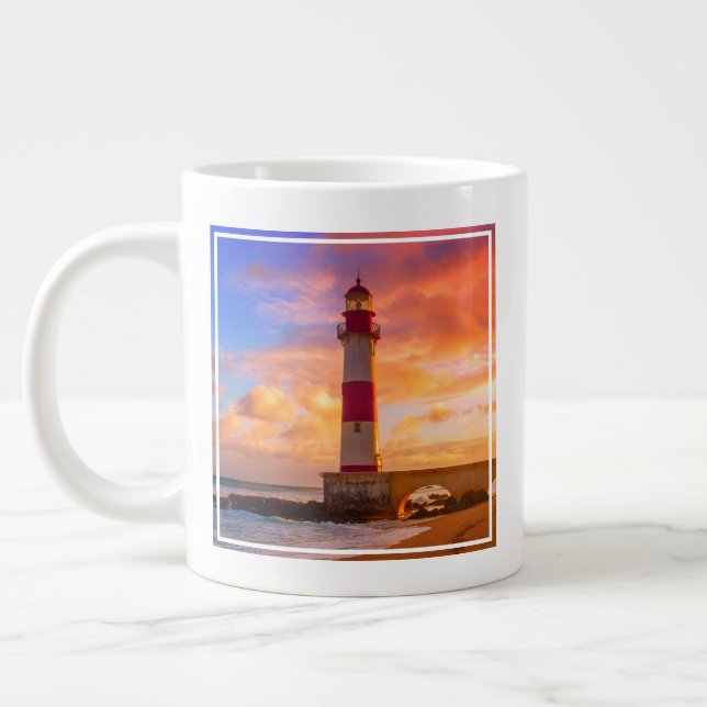 Taza De Café Gigante Faros | Faro Itapuã Bahia Brasil (Izquierda)