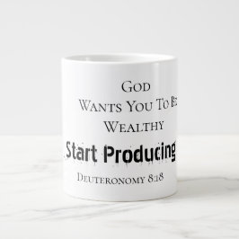Taza De Café Gigante Fe audaz moderna "Dios quiere que seas rico" 