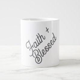 Taza De Café Gigante Fe + Bendición.