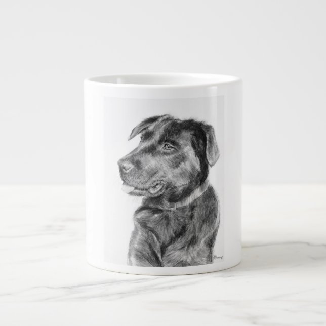 Taza De Café Gigante Fe el laboratorio negro (Frente)