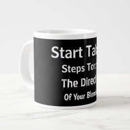 Taza De Café Gigante Fe Moderna Negra Elevada de Fe Diaria 