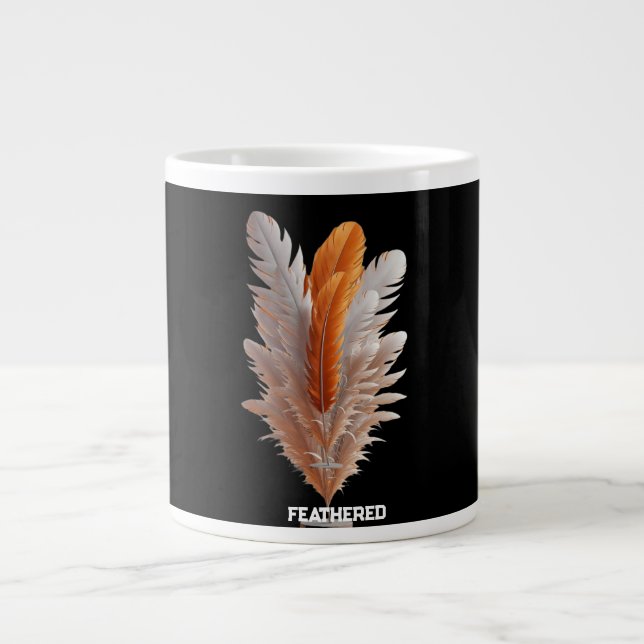 Taza De Café Gigante Feathered Duality Balance of Light Amber & Ivory S (Frente)