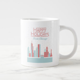 Taza De Café Gigante Felices fiestas de Chicago