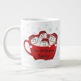Taza De Café Gigante Felices Fiestas Familia Marshmallow
