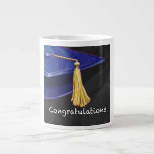 Taza De Café Gigante Felicitaciones azul y negro